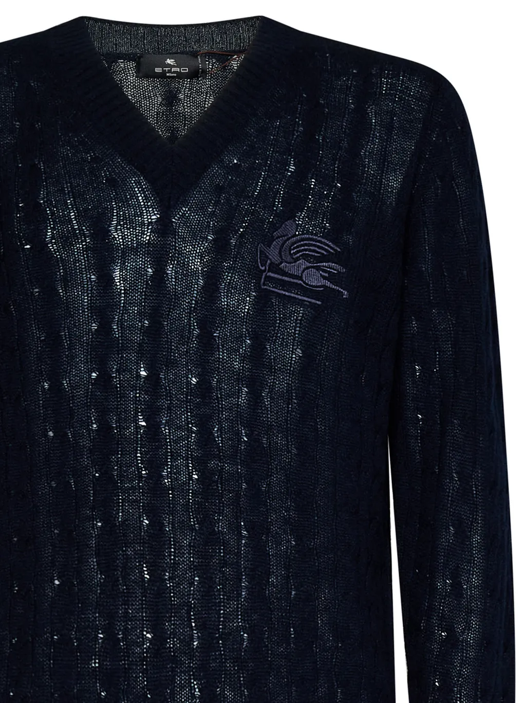 Logo-Embroidered V-Neck Knitted Jumper