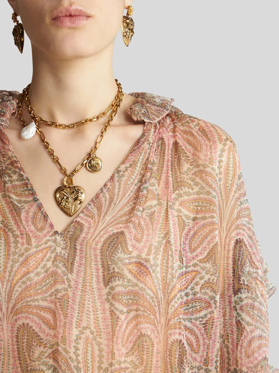 Semi Sheer Ruffled Blouse