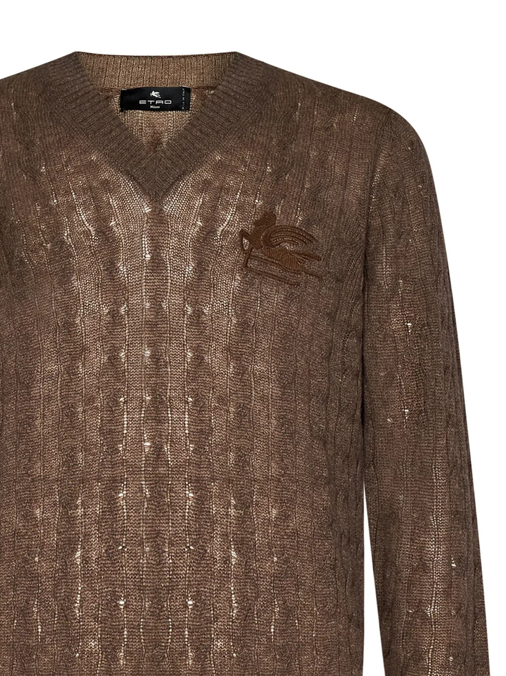 Logo-Embroidered V-Neck Knitted Jumper