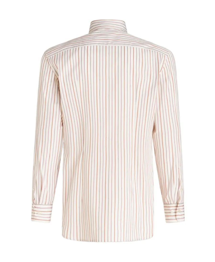 Logo Embroidered Striped Long-Sleeved Shirt