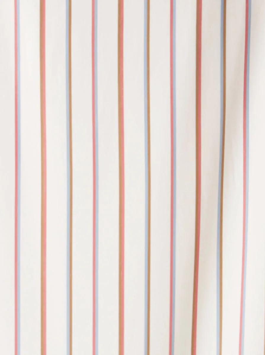 Logo Embroidered Striped Long-Sleeved Shirt