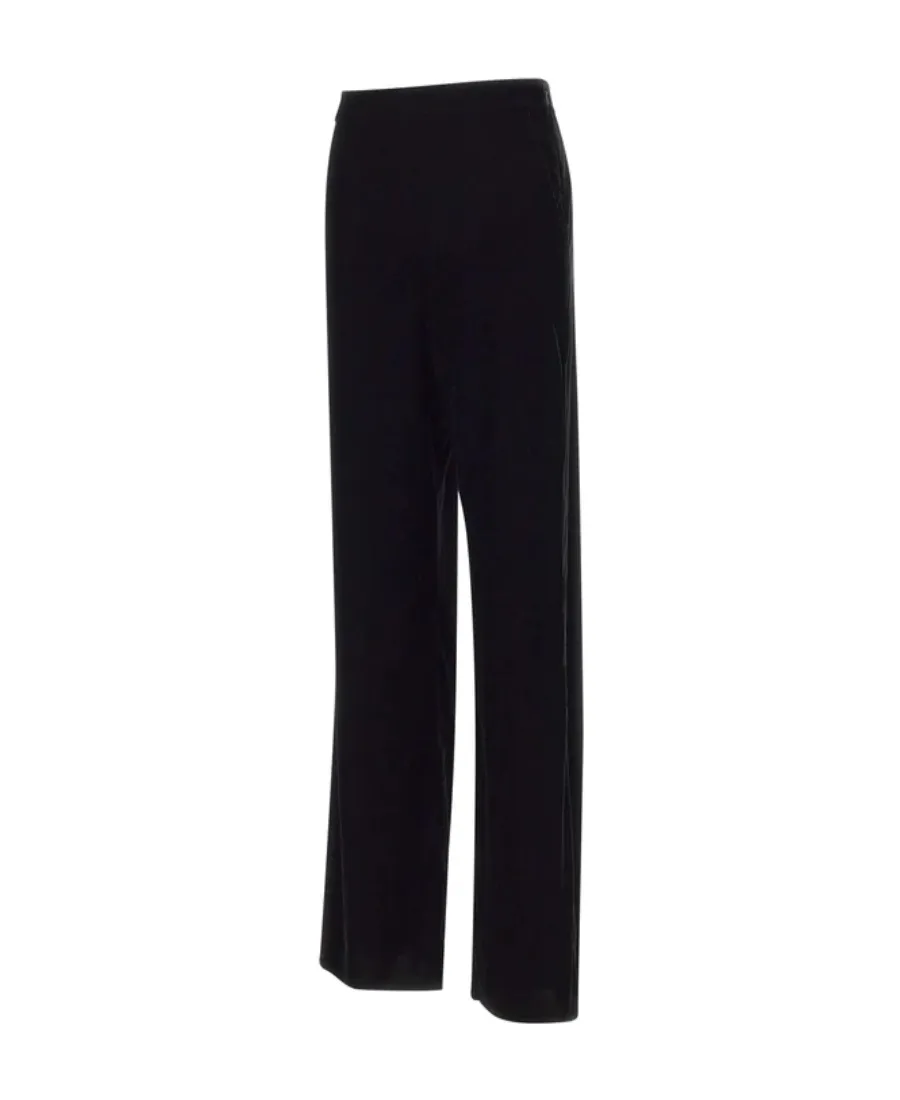 High-Waist Velvet Trousers