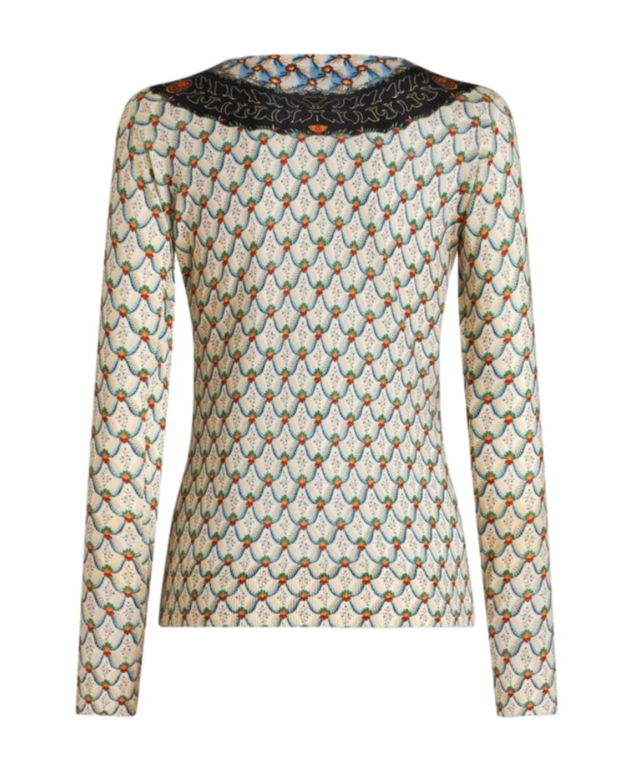 All-Over Floral Printed Knitted Top