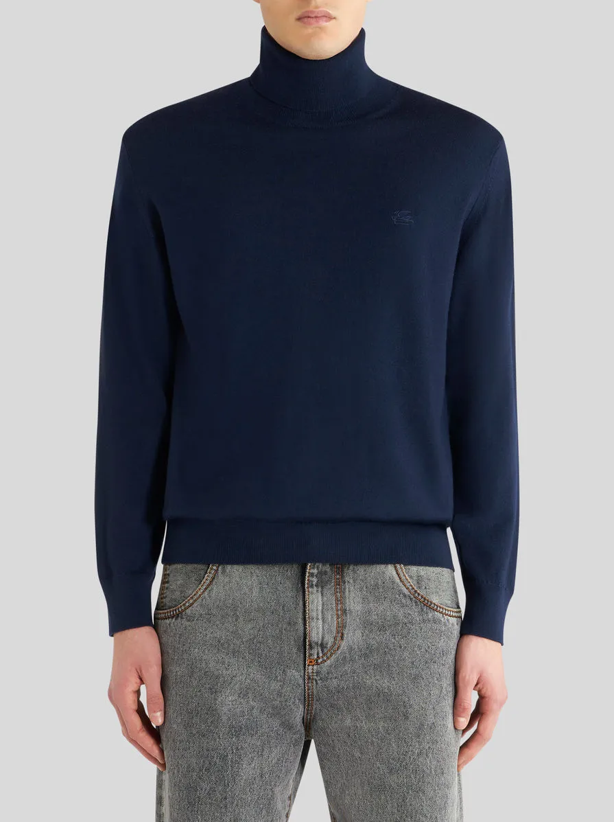 Pegaso Embroidered Turtleneck Jumper