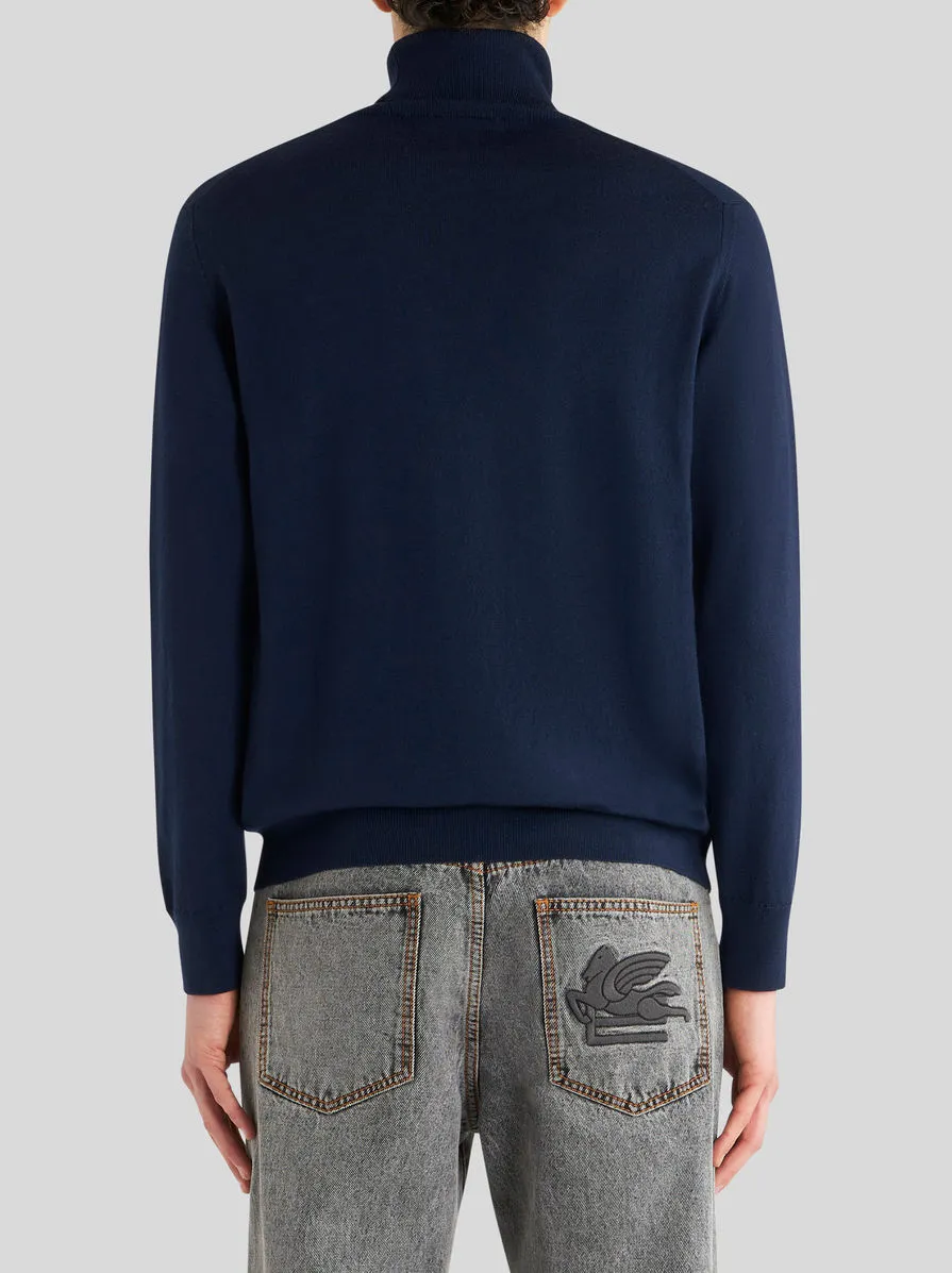 Pegaso Embroidered Turtleneck Jumper
