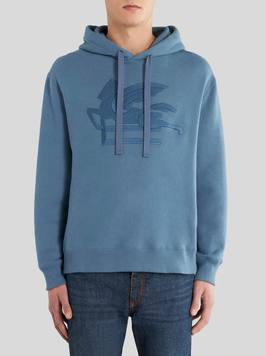 Logo Embroidered Drawstring Hoodie