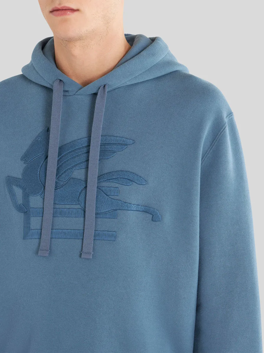 Logo Embroidered Drawstring Hoodie