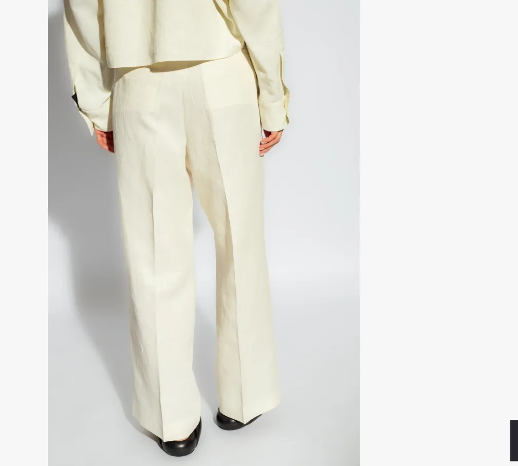 High-Waist Linen Blend Trousers
