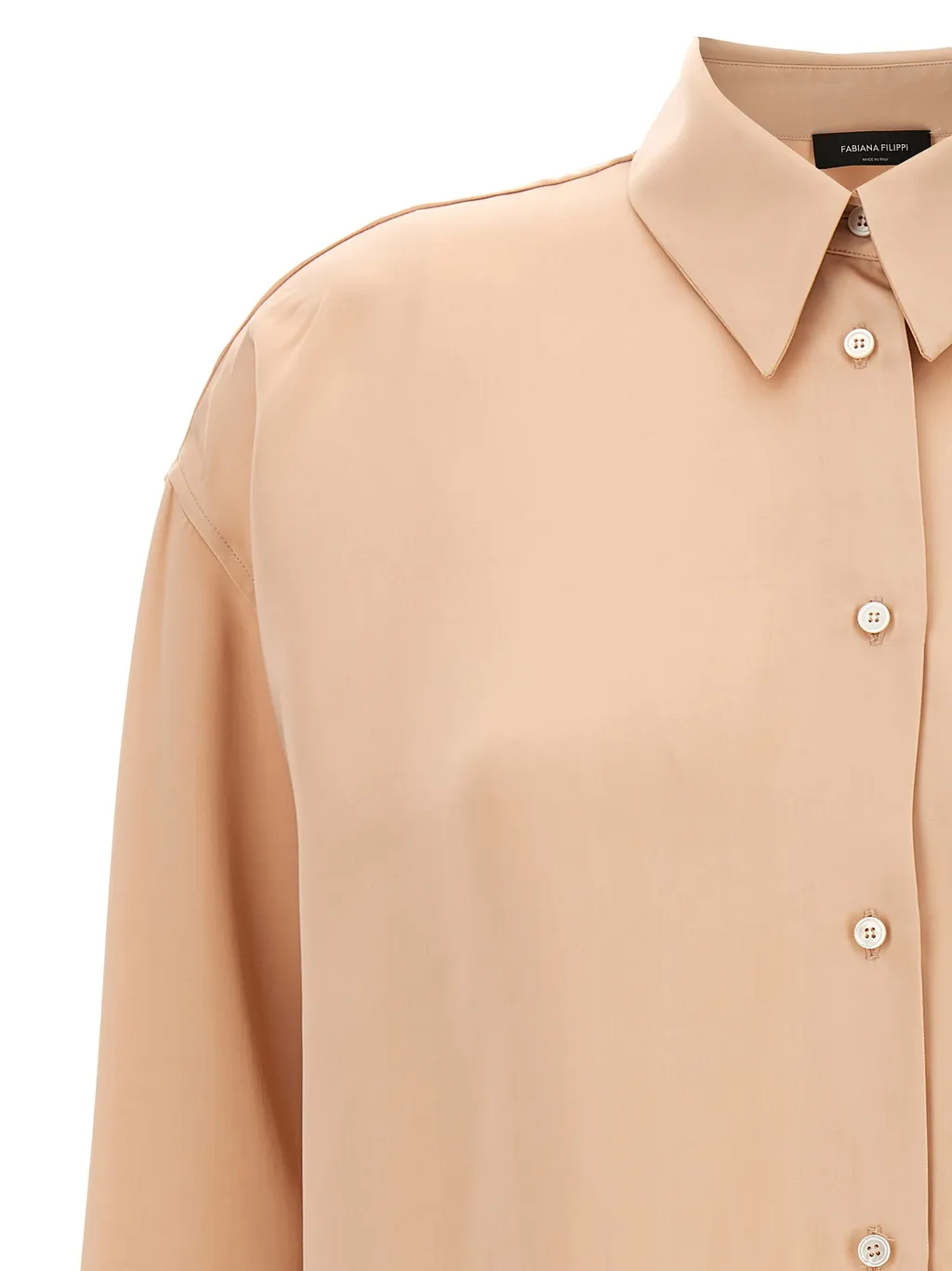 Drop-Shoulder Satin Elongated Shirt