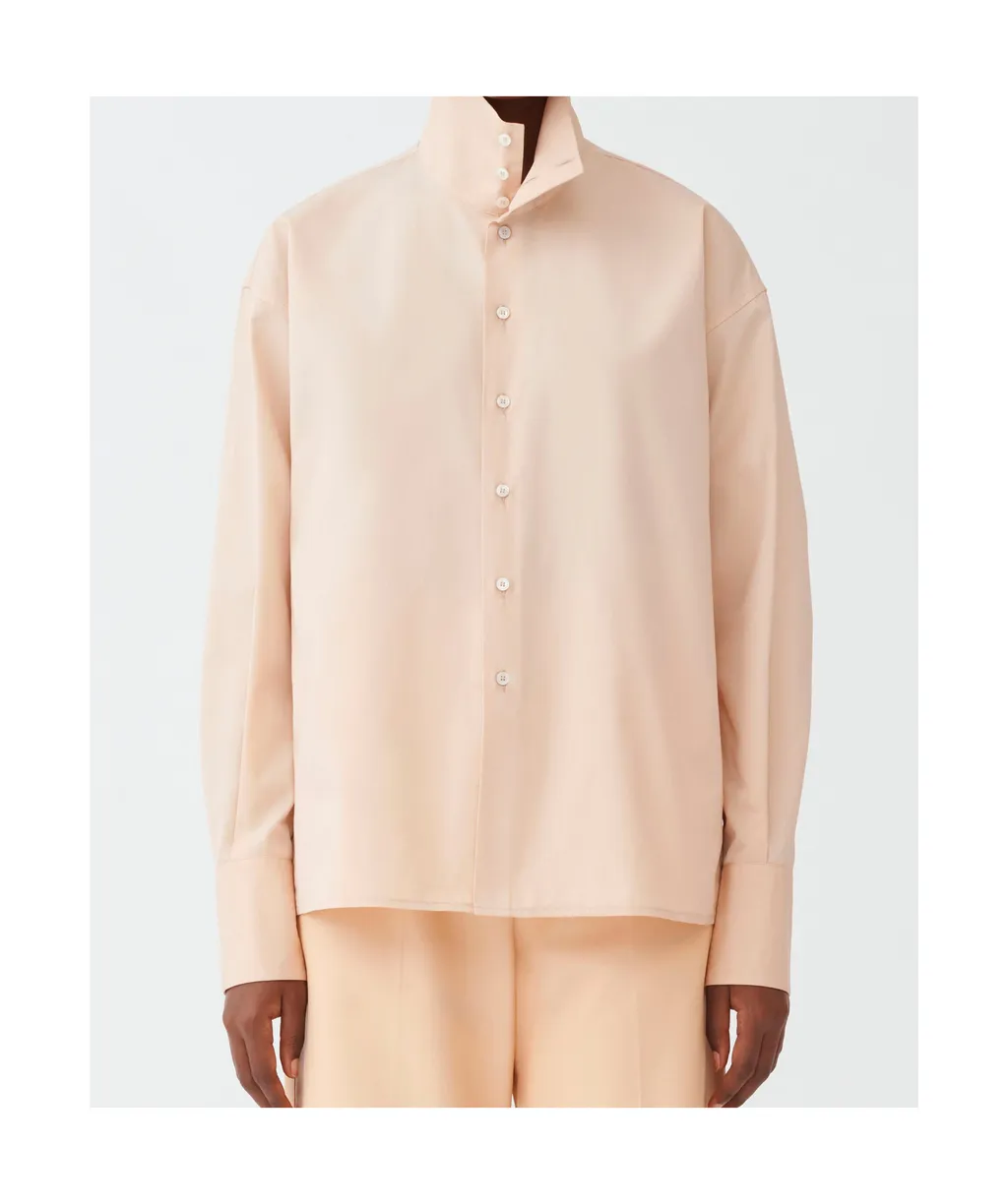 High-Necked Long-Sleeved Shirt