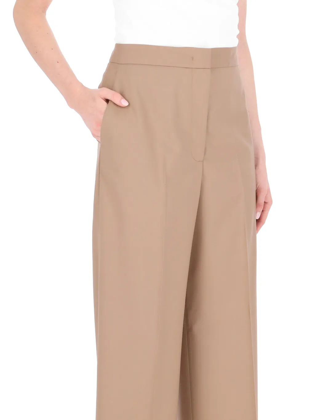 Pleated Zipper Wool Casual Pants