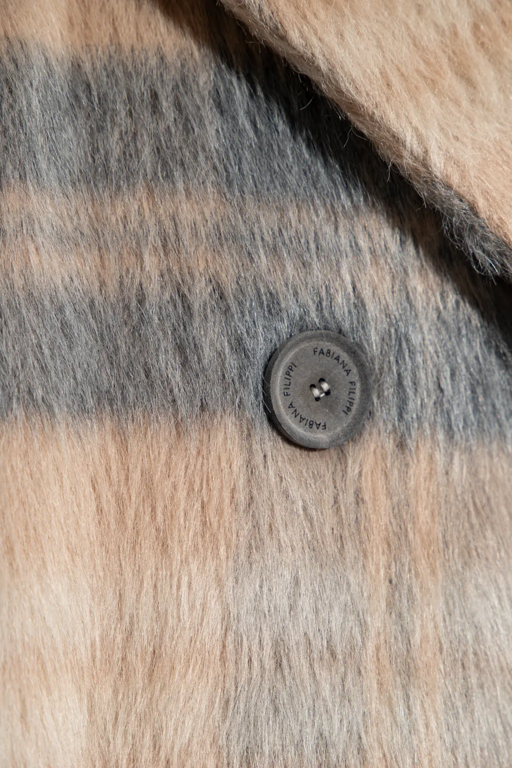 Cropped Checked Double Breasted Coat