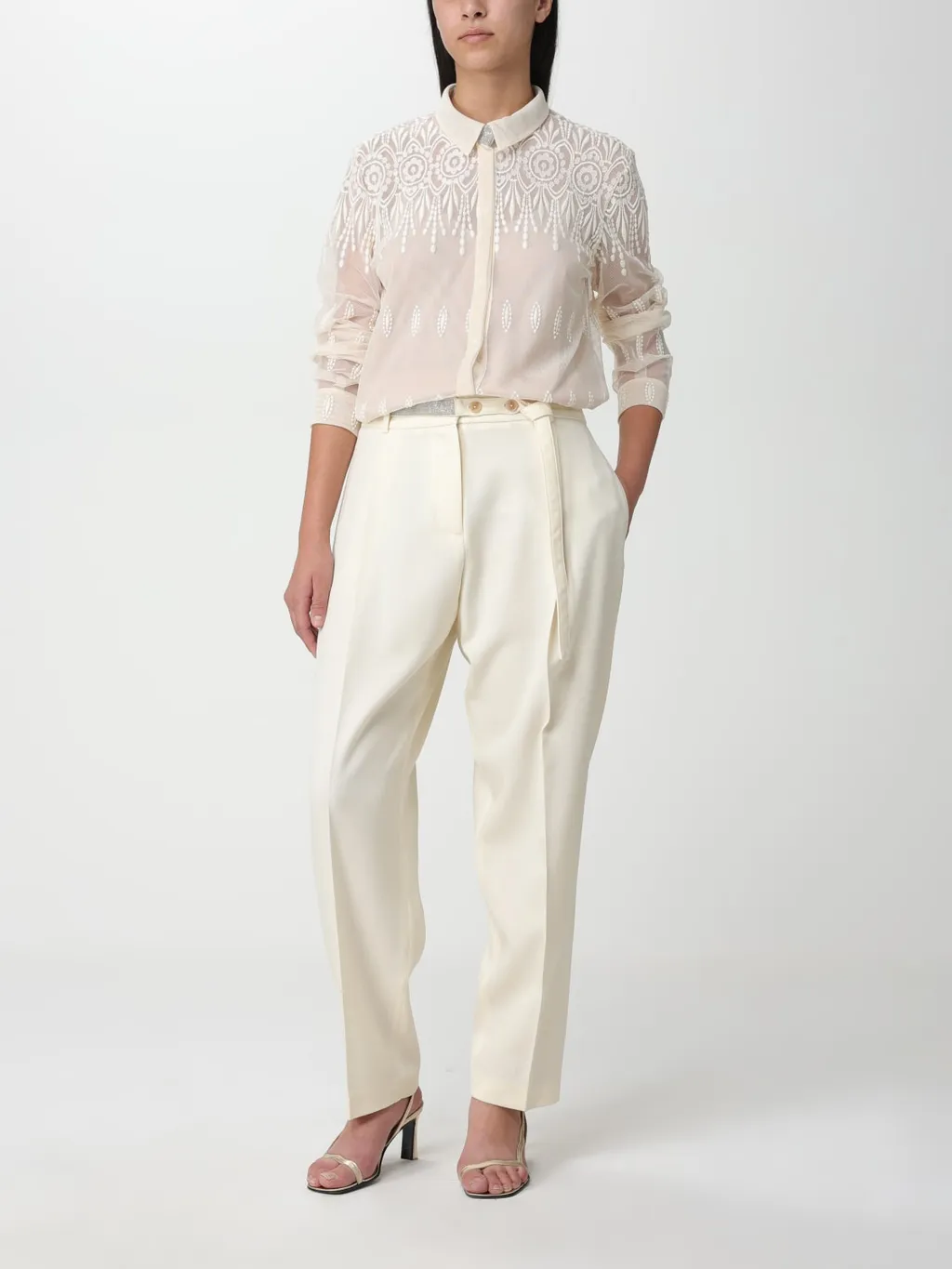 Casual Pants With Waist And Loop Straps