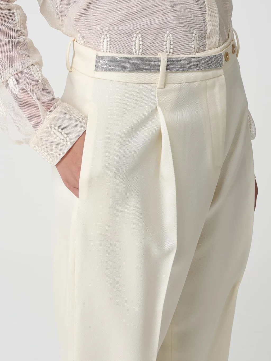 Casual Pants With Waist And Loop Straps