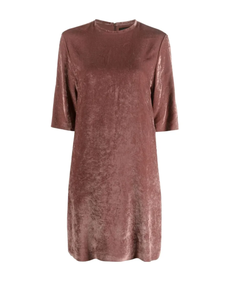 Short Sleeved Velvet Mini Dress