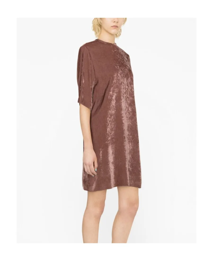 Short Sleeved Velvet Mini Dress