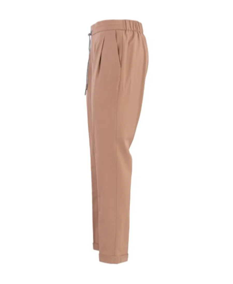 Drawstring Waist-Edge Casual Pants