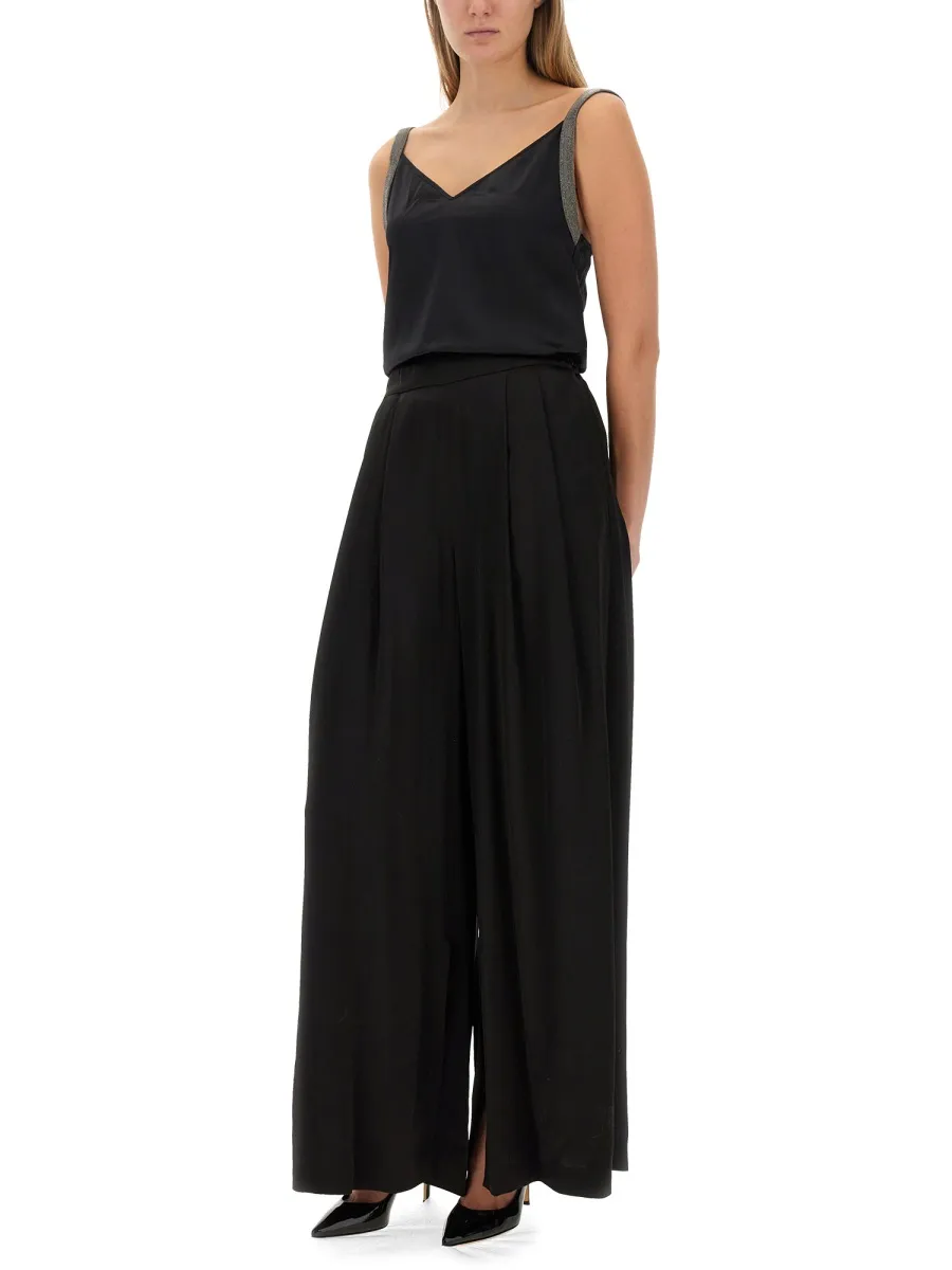 Satin Wide-Leg Trousers