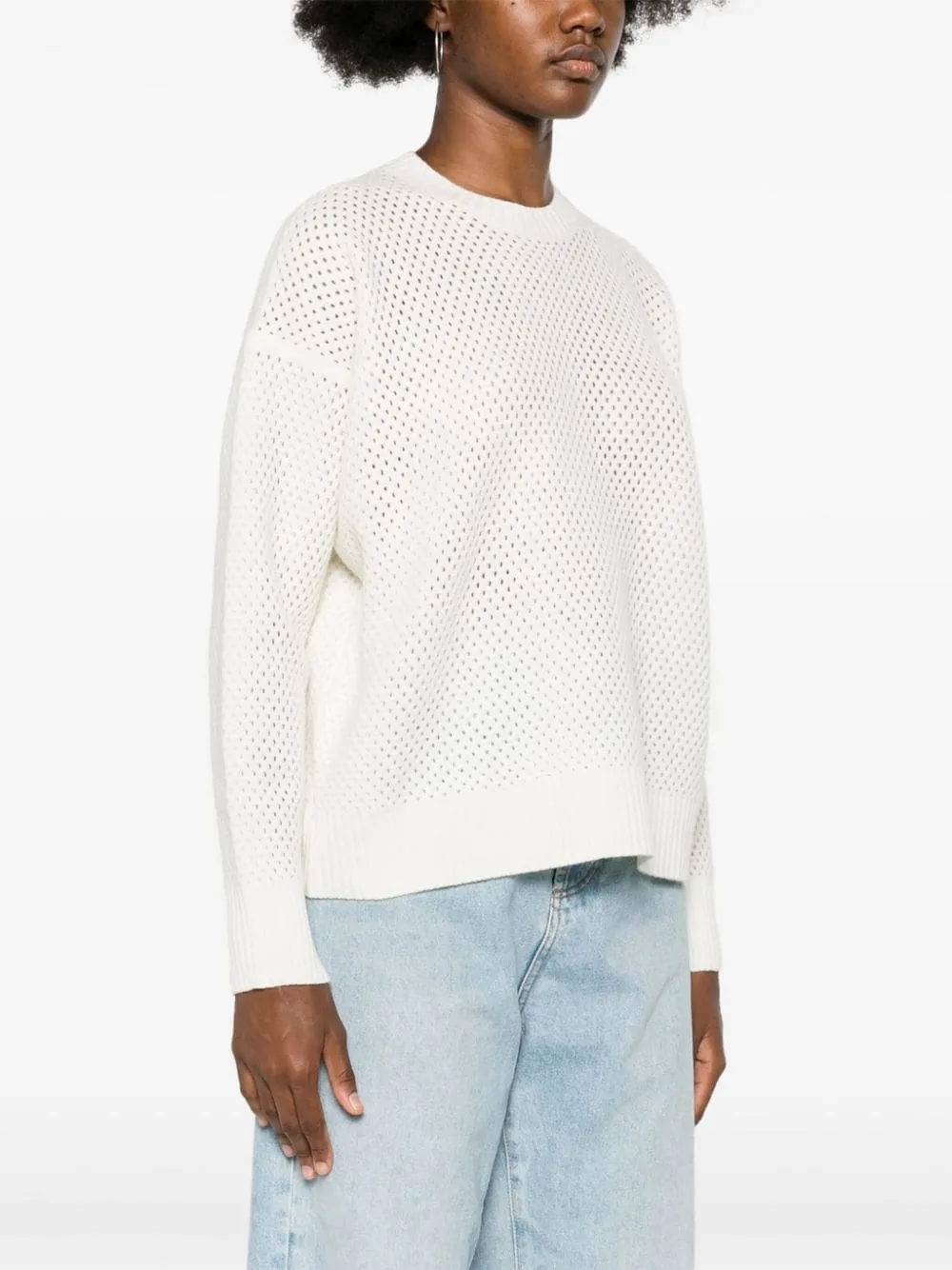 Open-Knit Crewneck Jumper