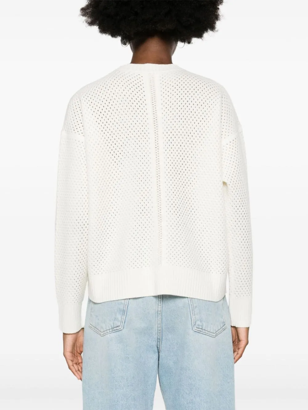 Open-Knit Crewneck Jumper