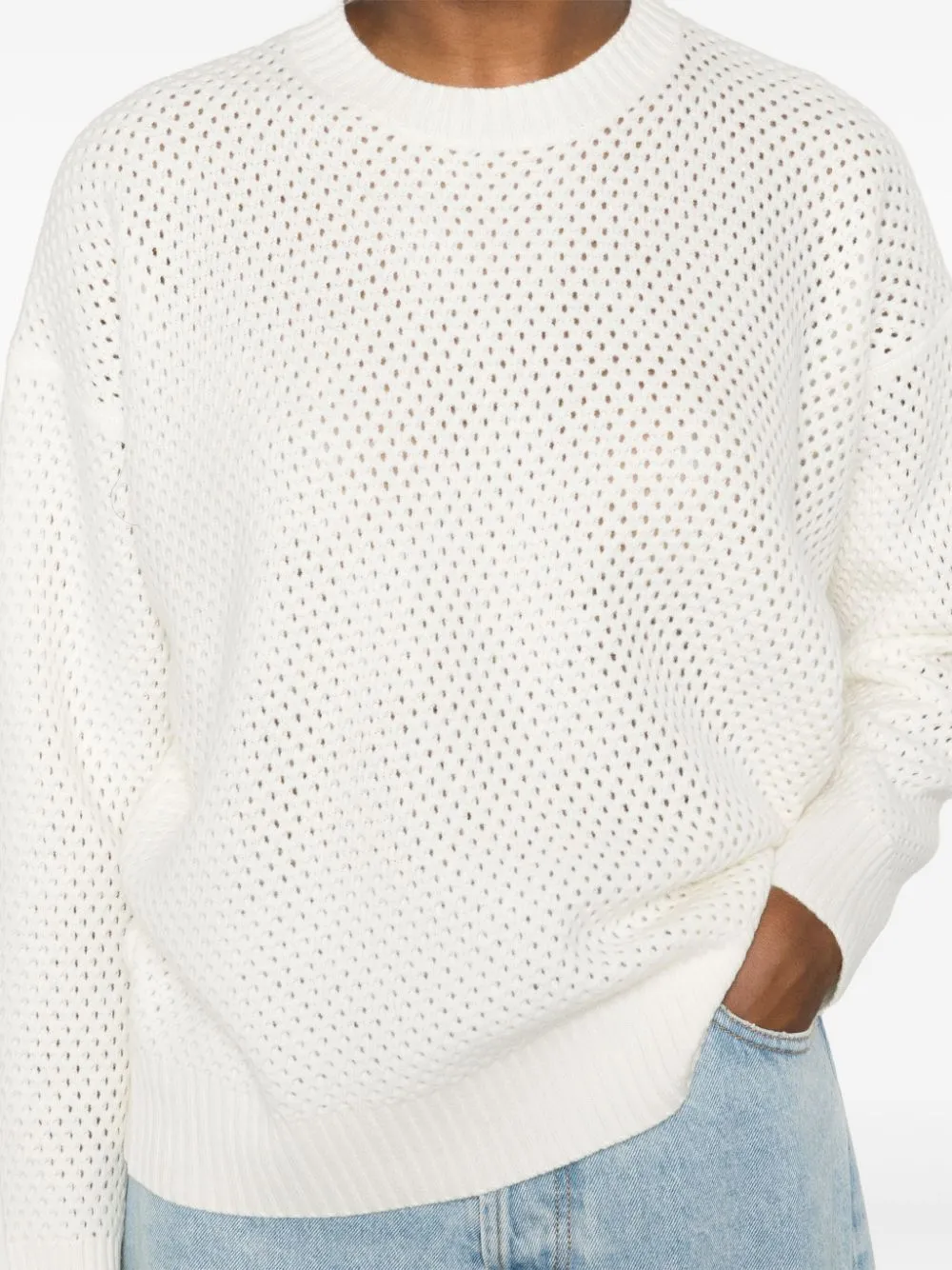Open-Knit Crewneck Jumper
