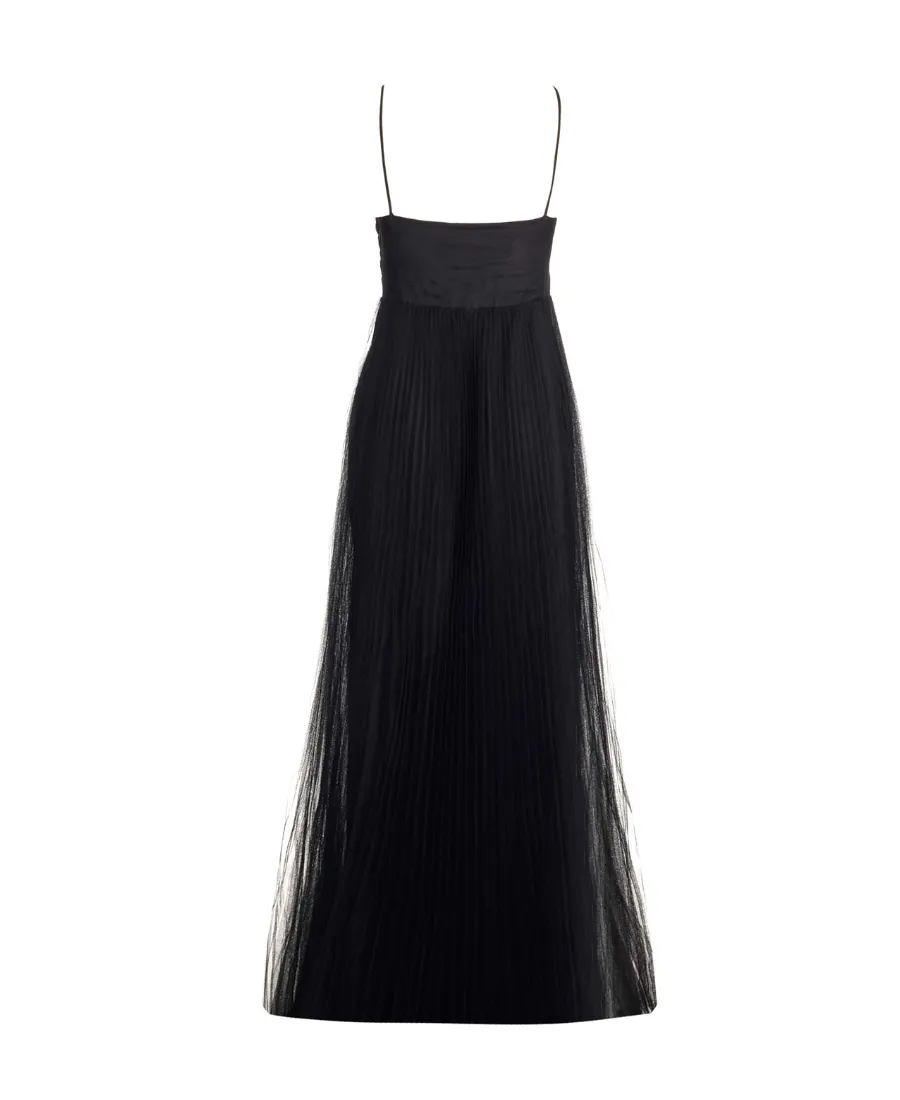Pleated Sleeveless Long Dress