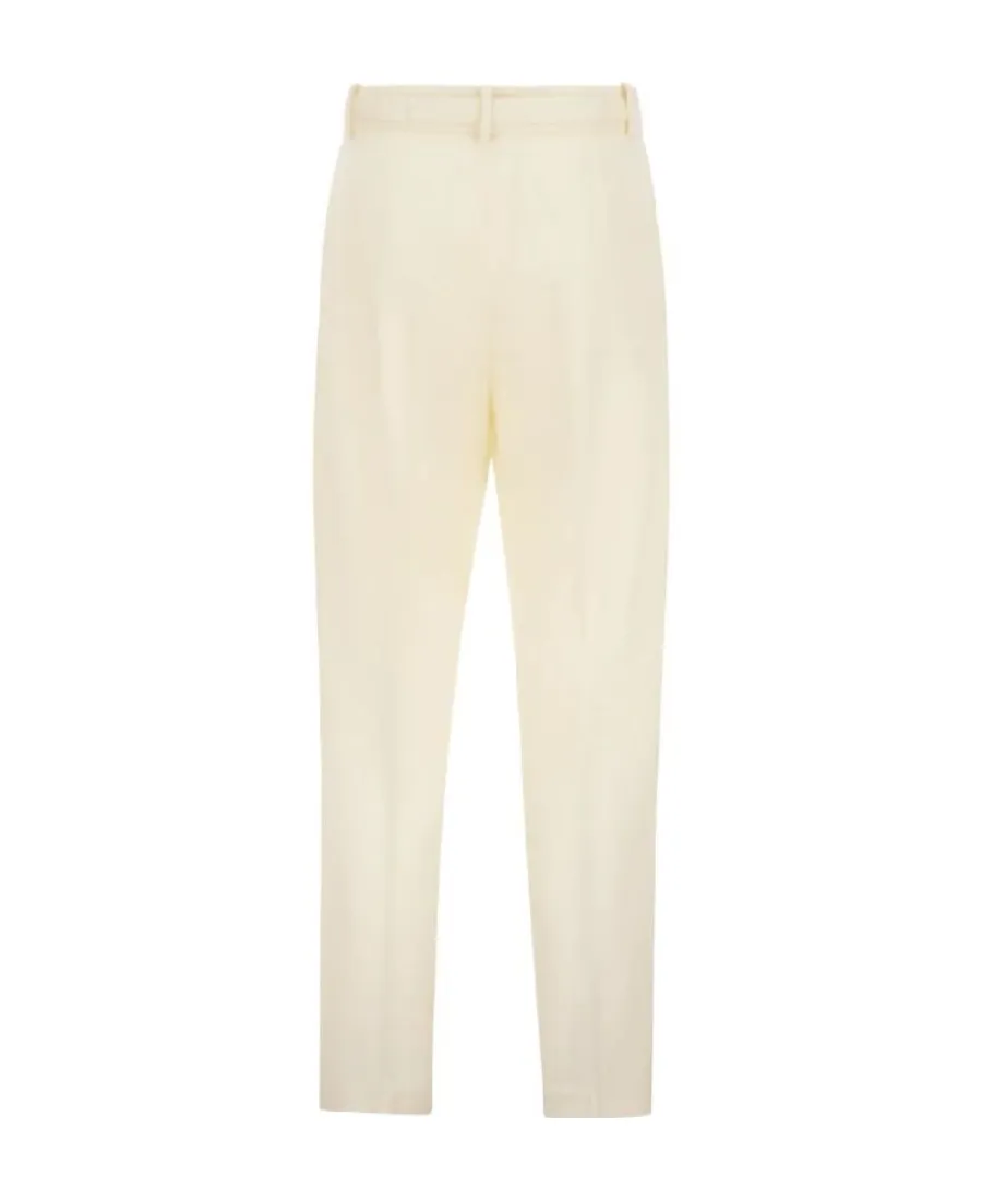Straight-Leg Belt Embellished Pants