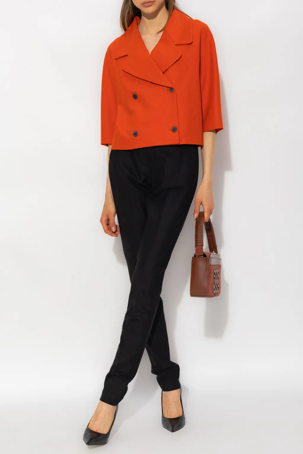 Double Breasted Cropped Blazer