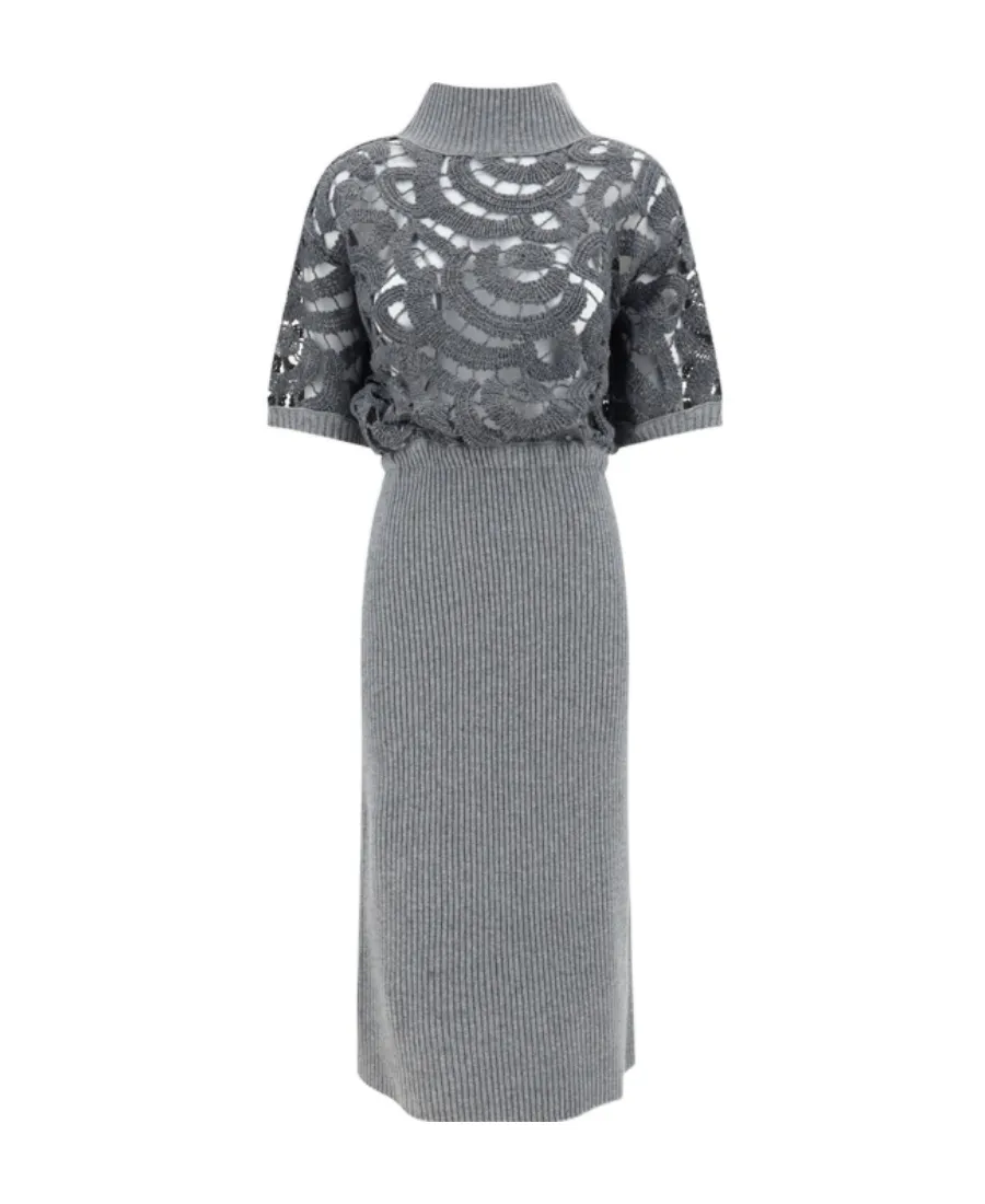 Round-Collar Short-Sleeve Dress