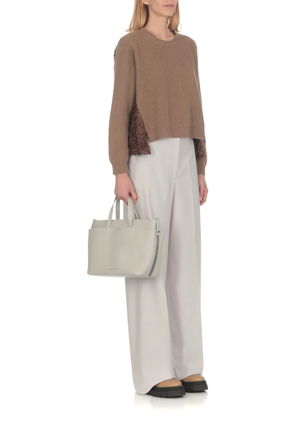 Wool Wide-Legged Casual Trousers