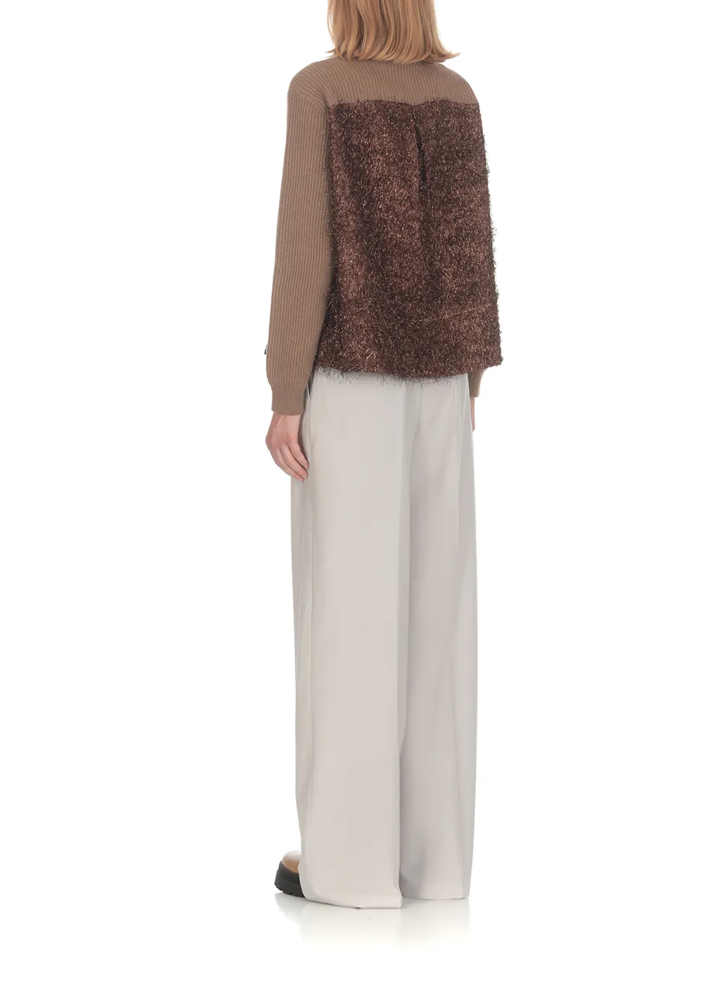 Wool Wide-Legged Casual Trousers