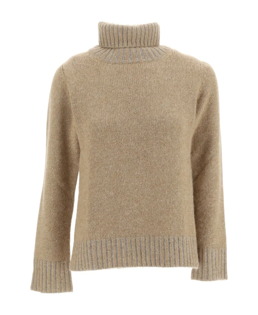 Embellished Turtleneck Knitted Jumper
