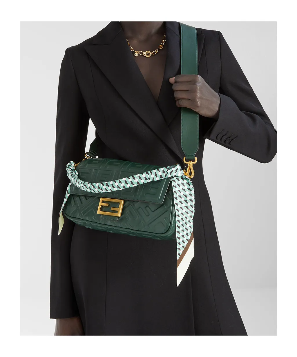 Baguette Ff Embossed Shoulder Bag