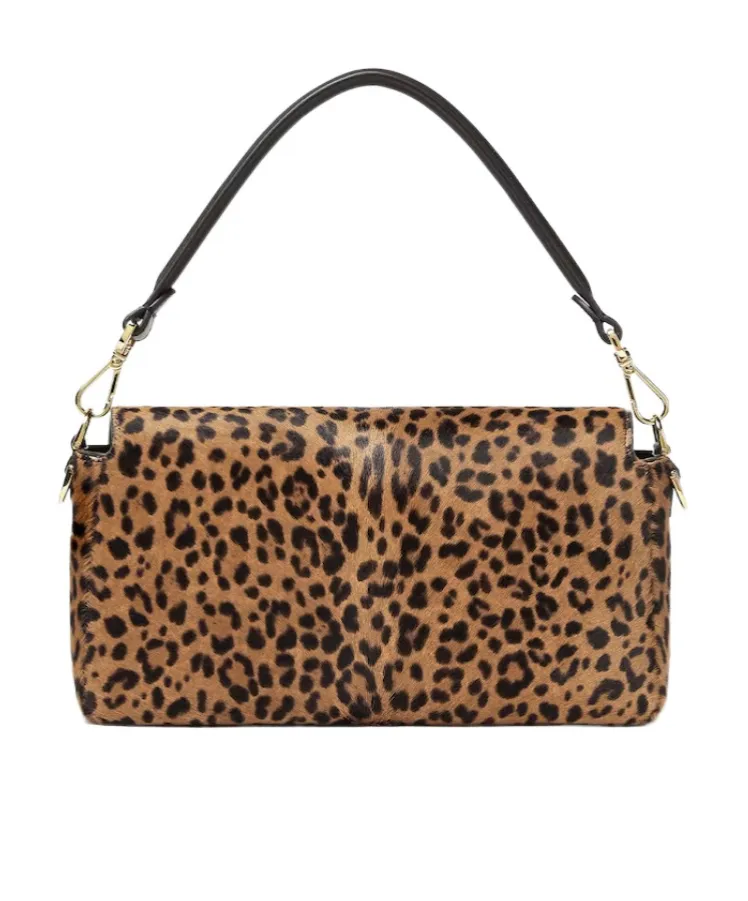 Baguette Leopard-Print Logo-Plaque Tote Bag