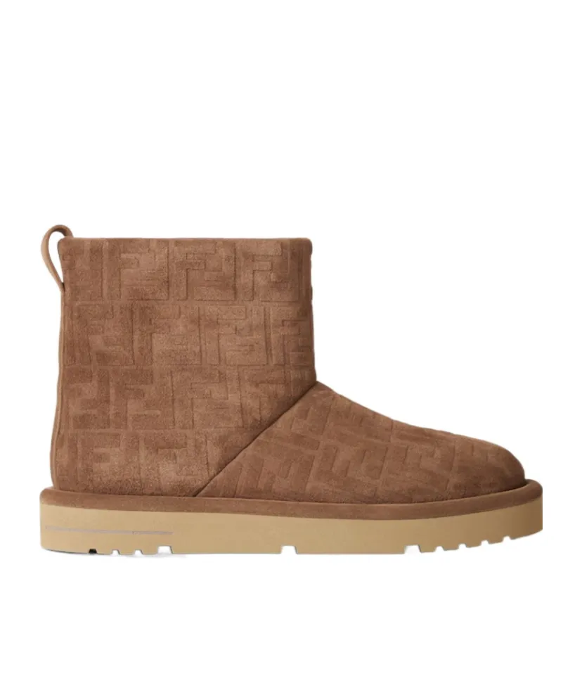 Ff Embossed Ankle Boots