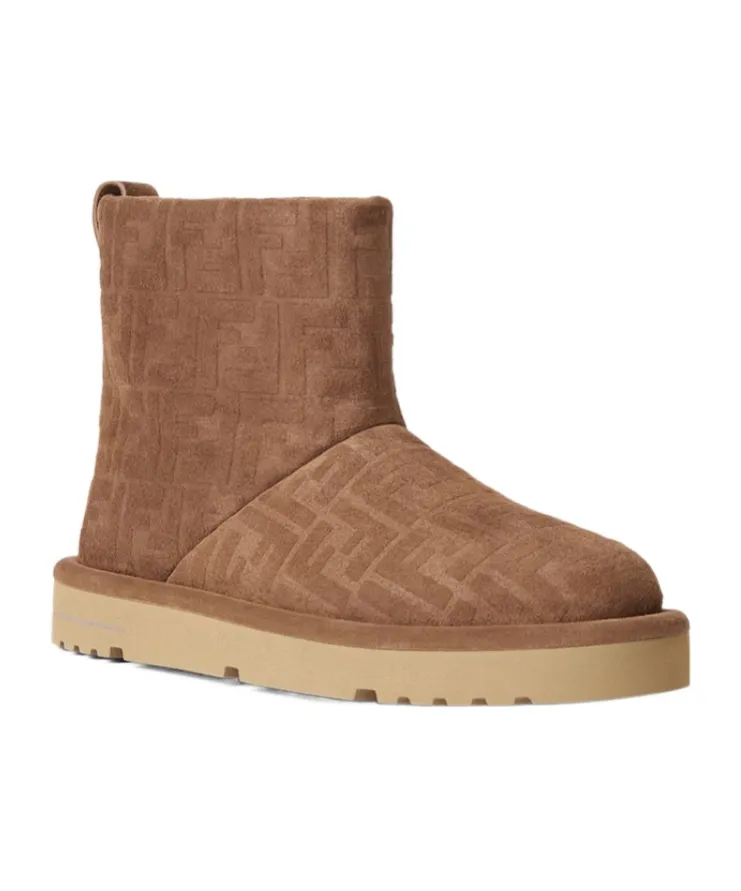 Ff Embossed Ankle Boots