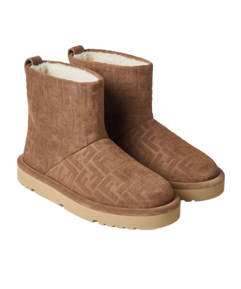 Ff Embossed Ankle Boots