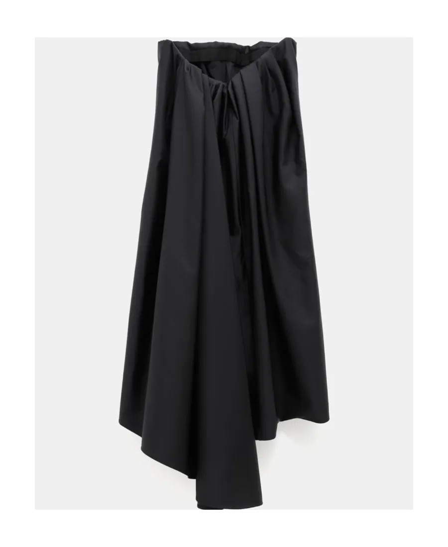 Logo Motif Plaque Asymmetrical Sleeveless Dress