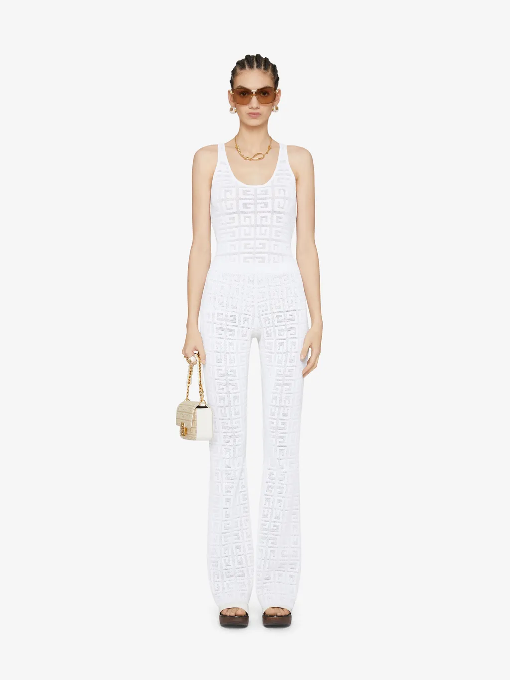 Monogrammed Elastic Waistband Trousers