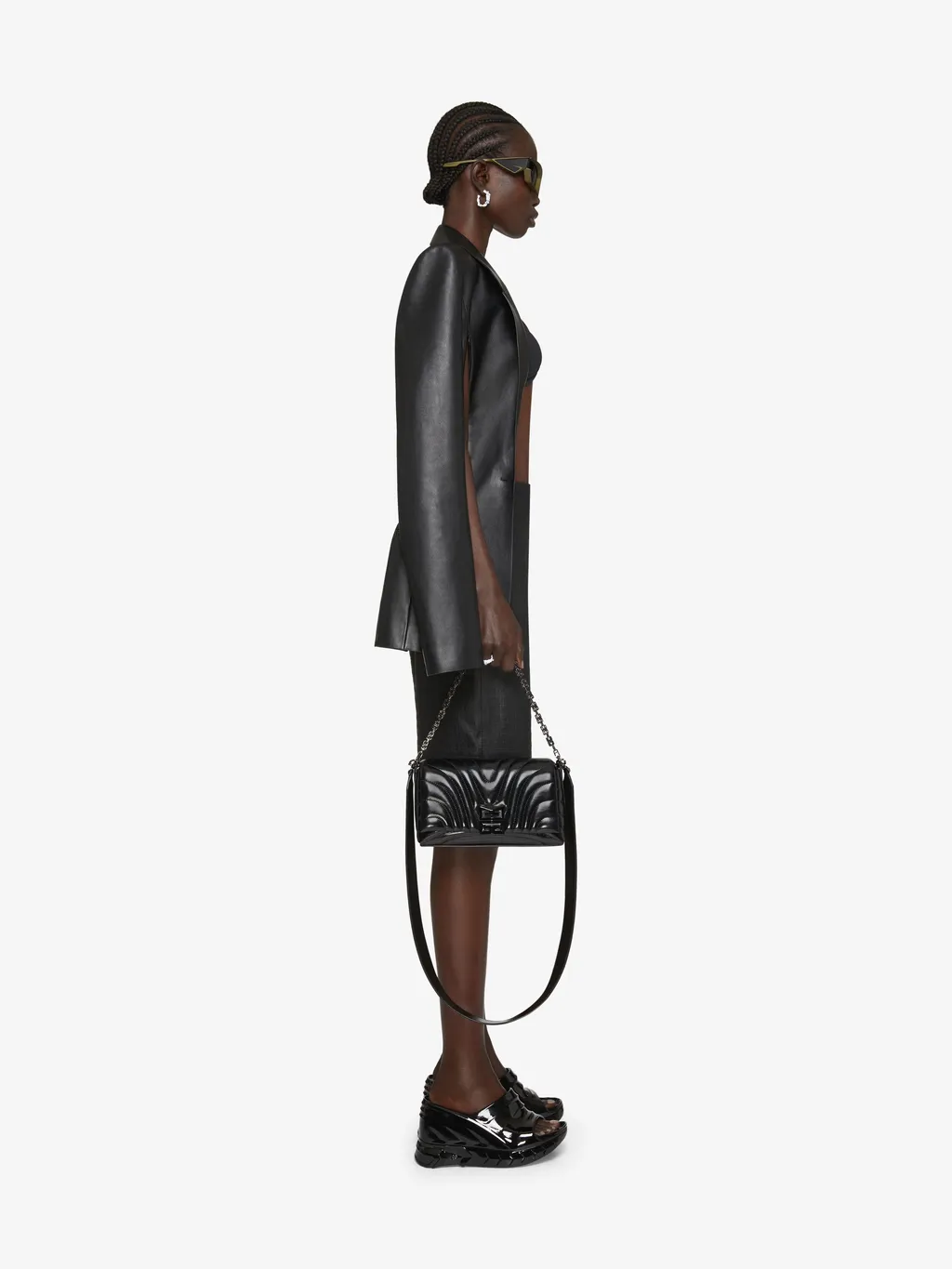 4G Embossed Leather Skirt