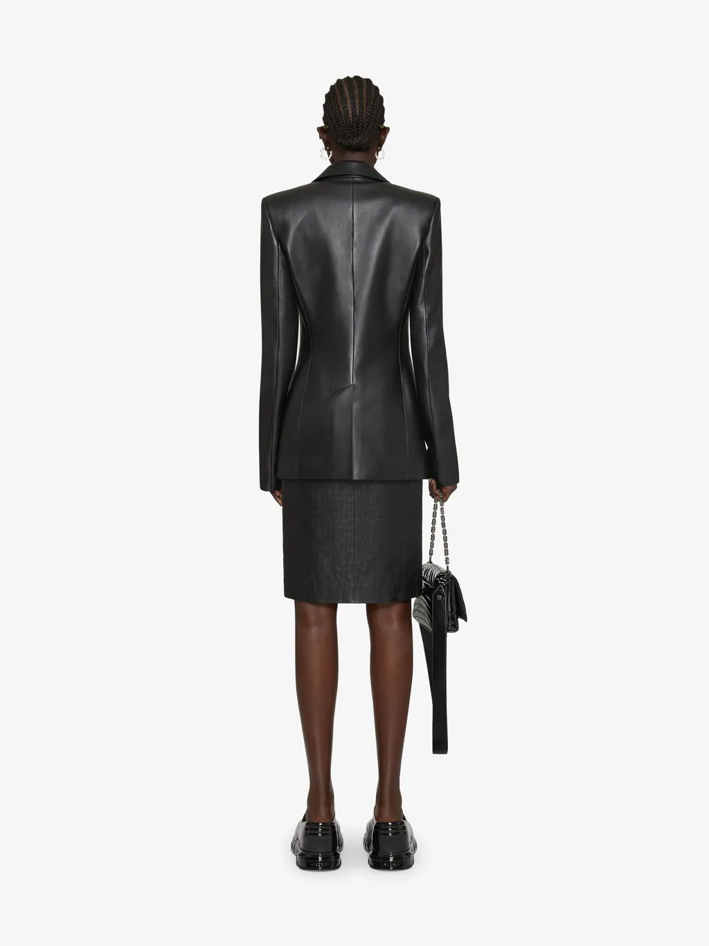 4G Embossed Leather Skirt