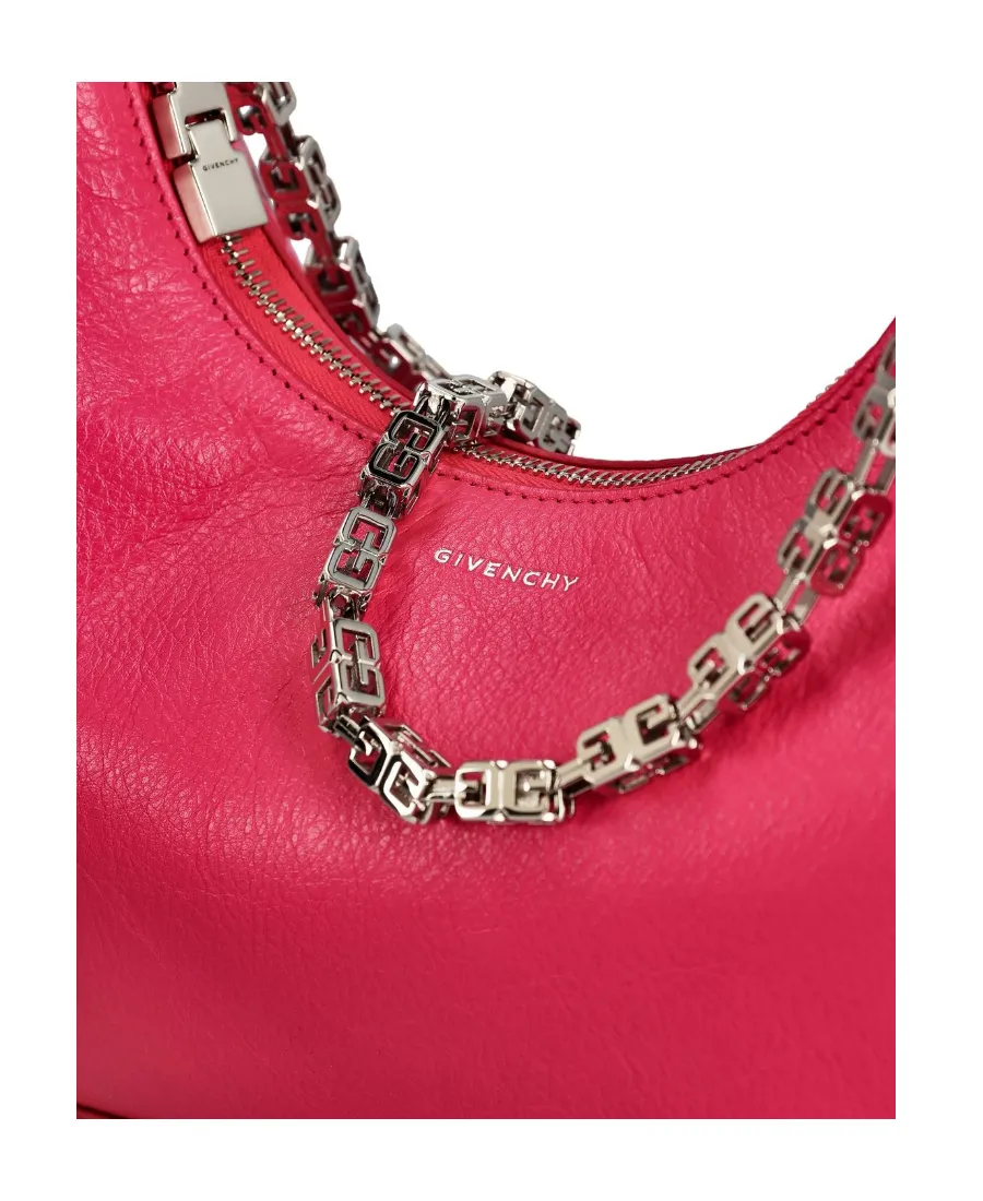 Small Moon Cut Out Bag In Leather With Chain