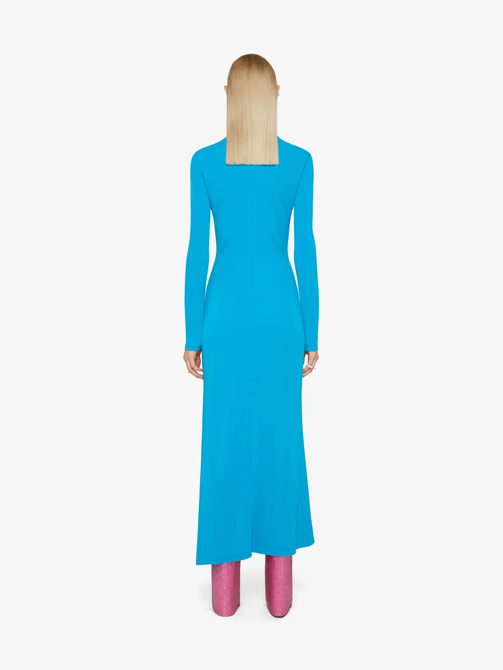 Draped Long-Sleeved Dress