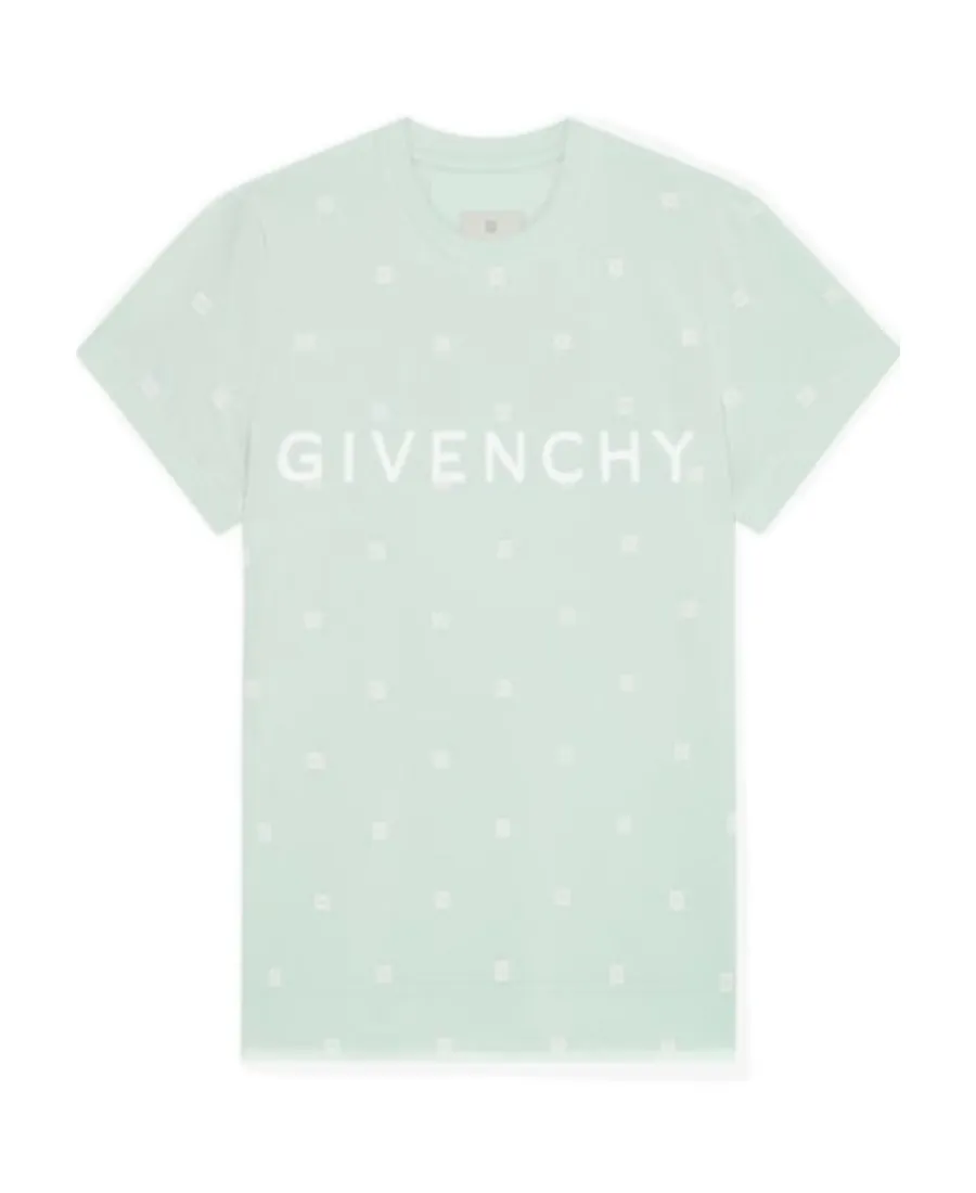 Double Layered Fitted T-Shirt In Cotton With 4G Tulle