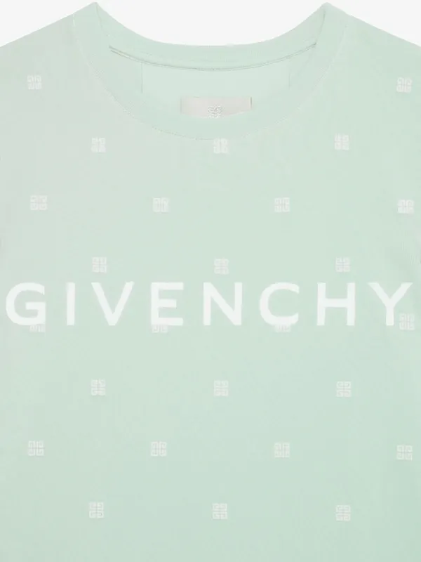 Double Layered Fitted T-Shirt In Cotton With 4G Tulle