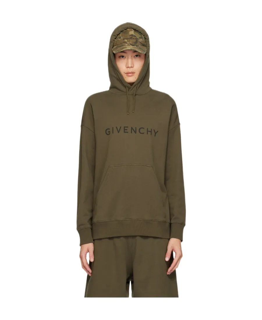 Logo Print Drawstring Hoodie