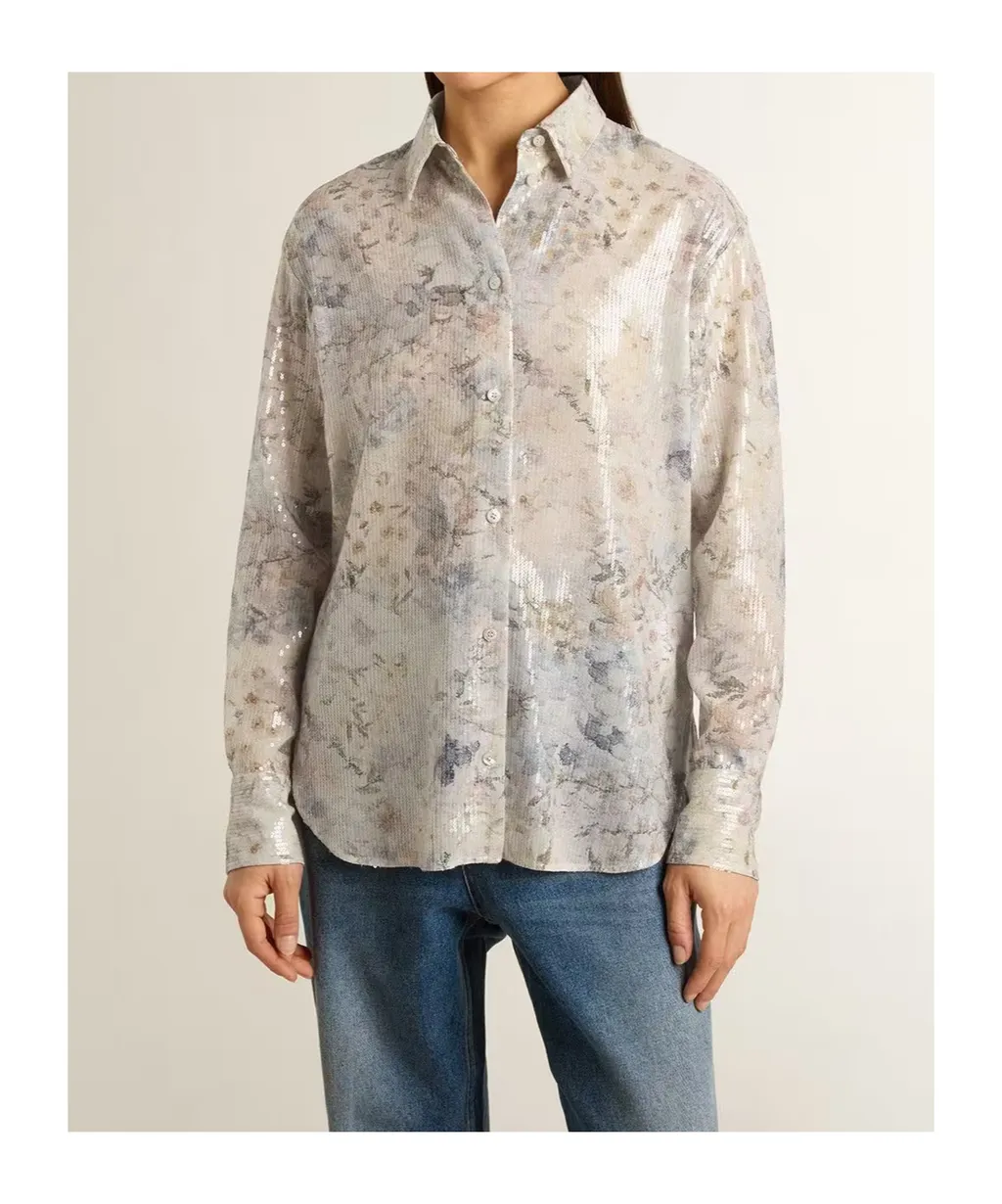 Floral Sequin Print Shirt