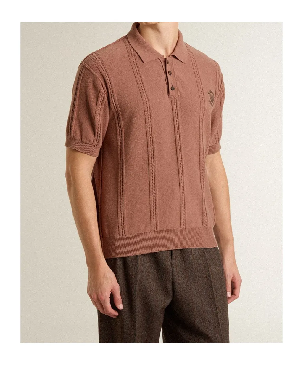 Logo Embroidered Knitted Polo Shirt