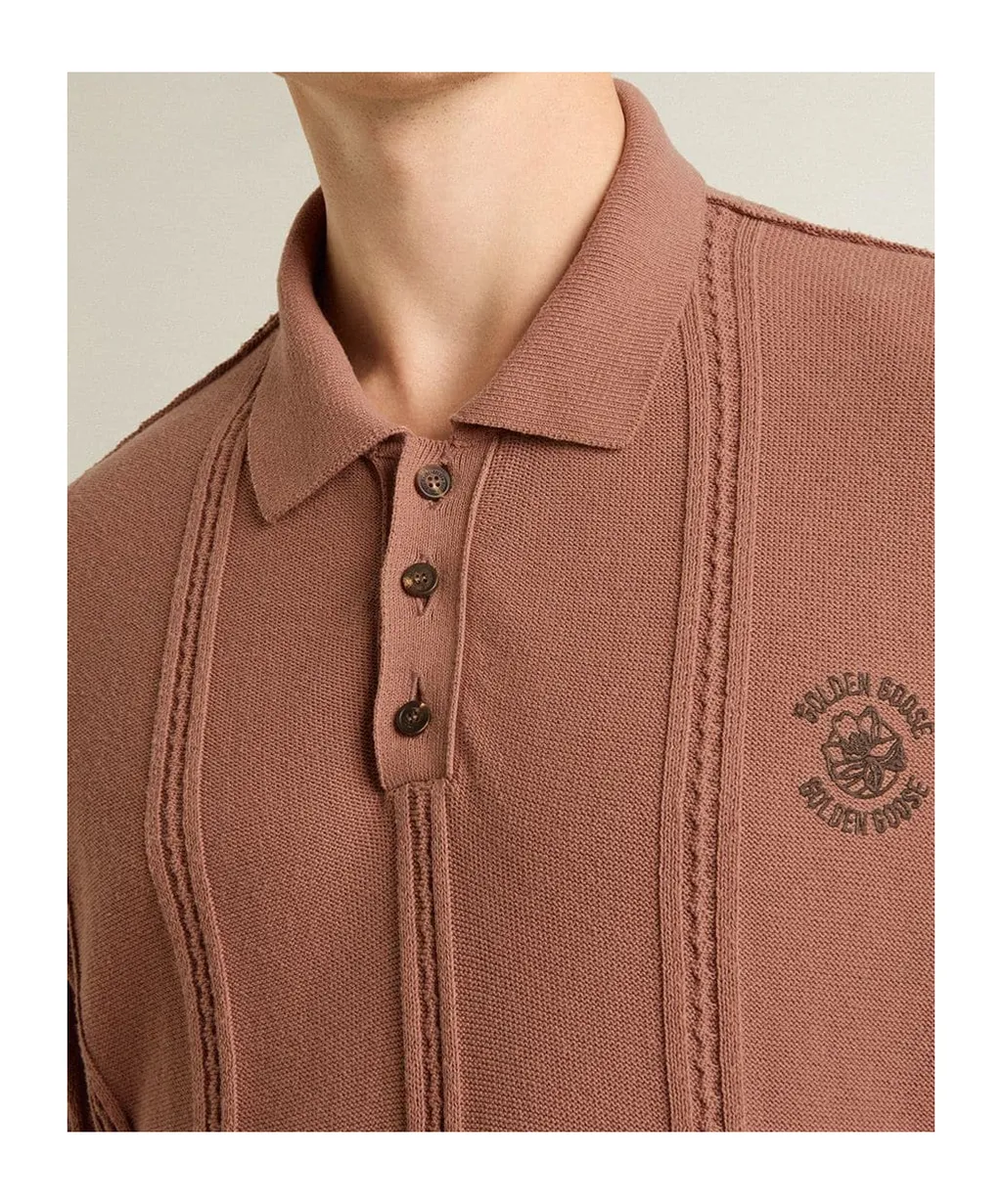 Logo Embroidered Knitted Polo Shirt
