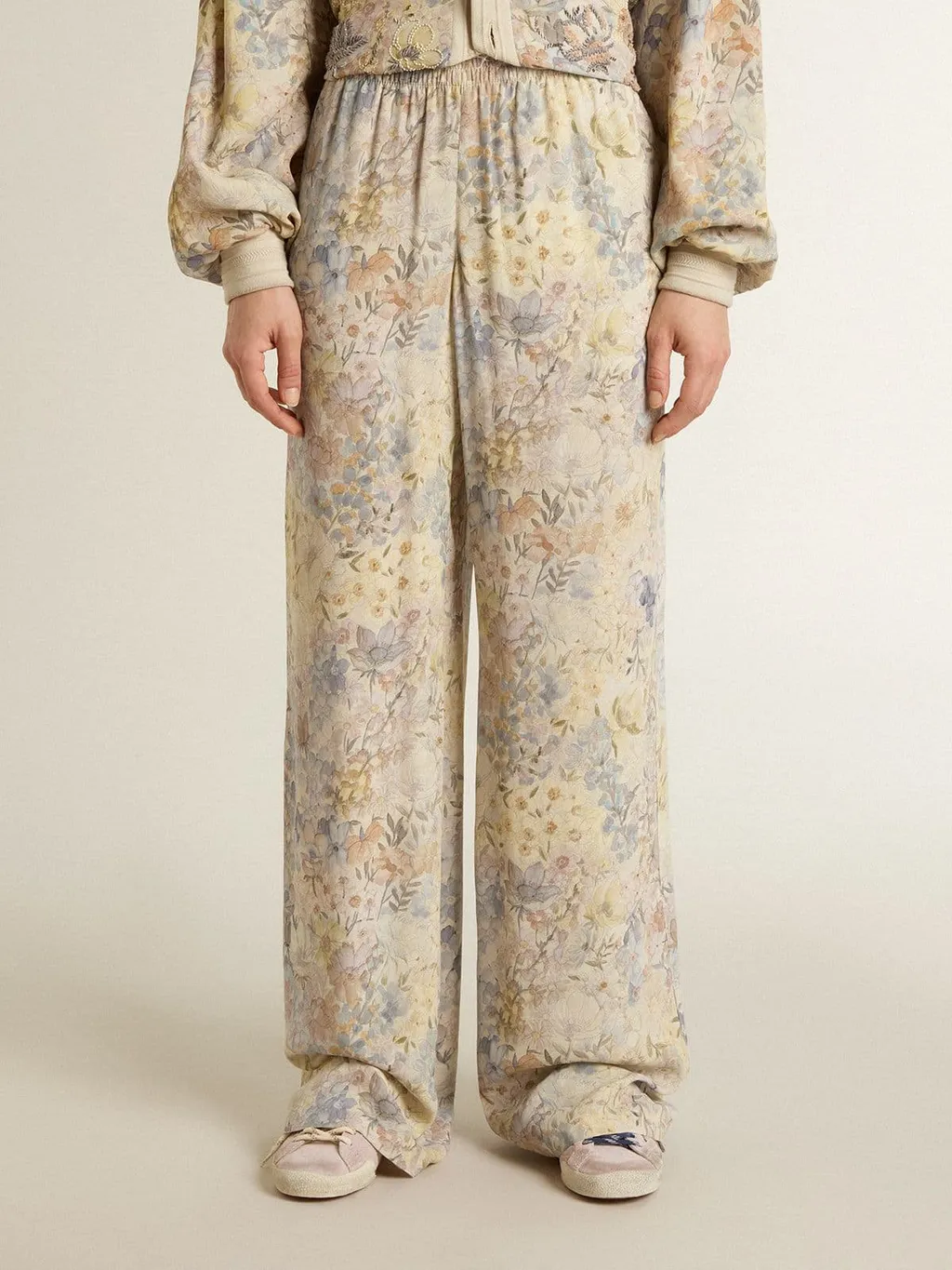 Floral Motif Printed Trousers